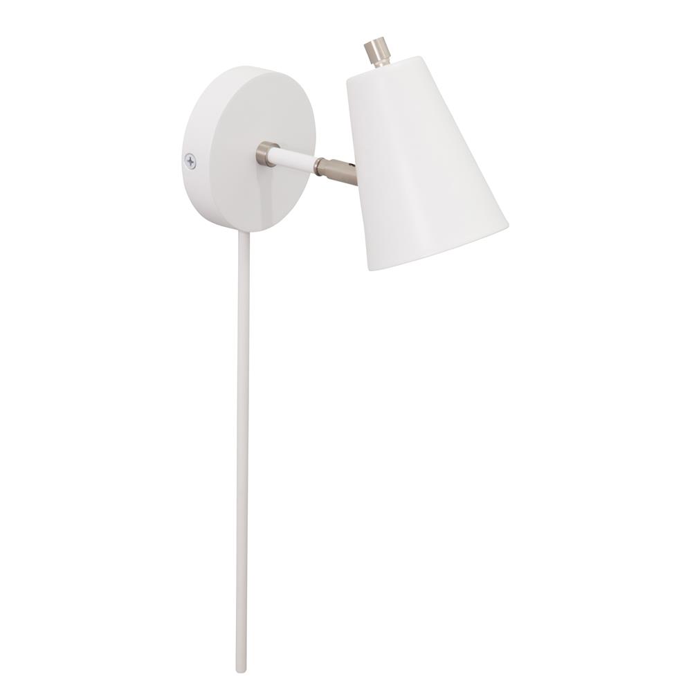 House of Troy K175-WT Kirby LED wall lamp in white with satin nickel accents