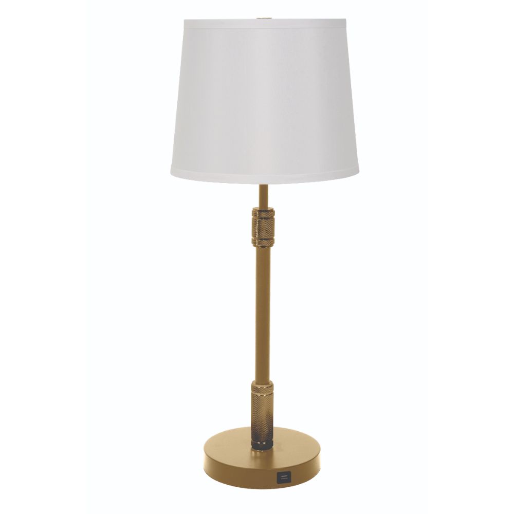 House of Troy KL350-BB Killington Brushed Brass Table Lamp With Usb Port And Hardback Shade