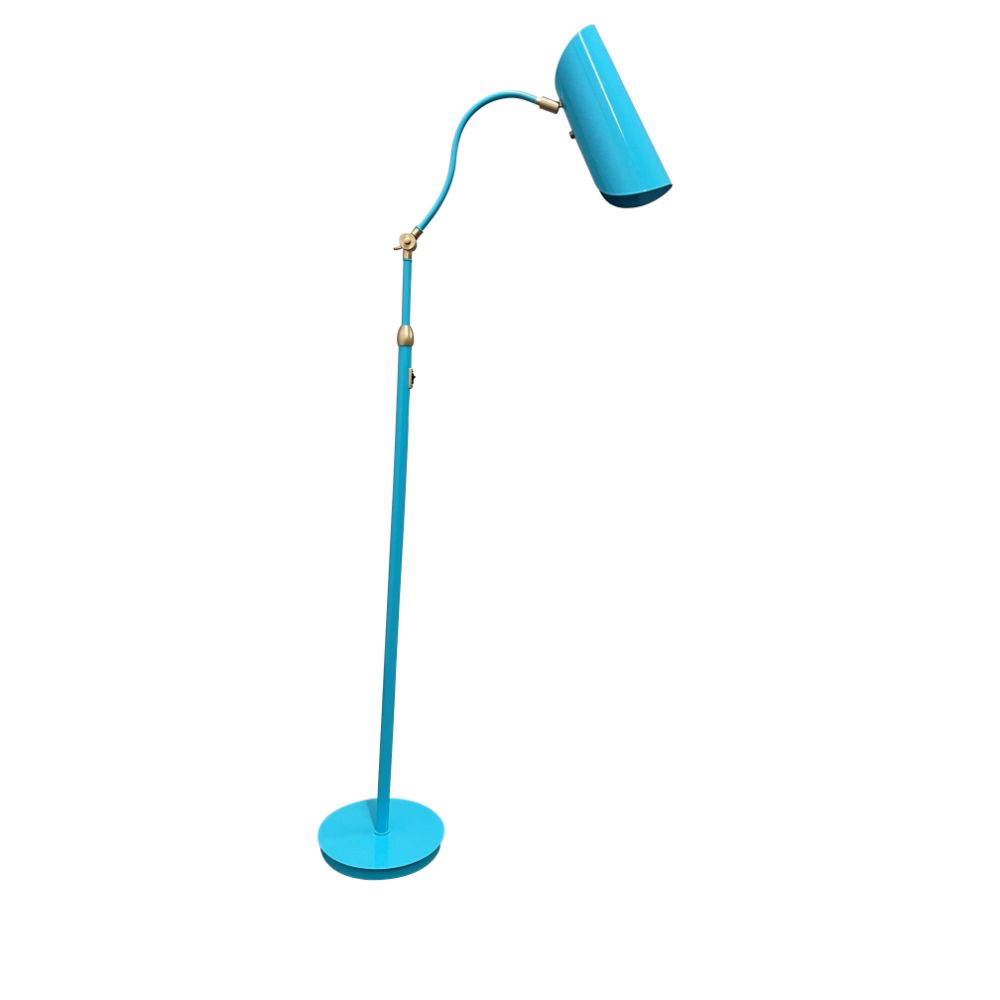 House of Troy L300-AZSB Logan Azure/Satin Brass Floor Lamp with rolled shade