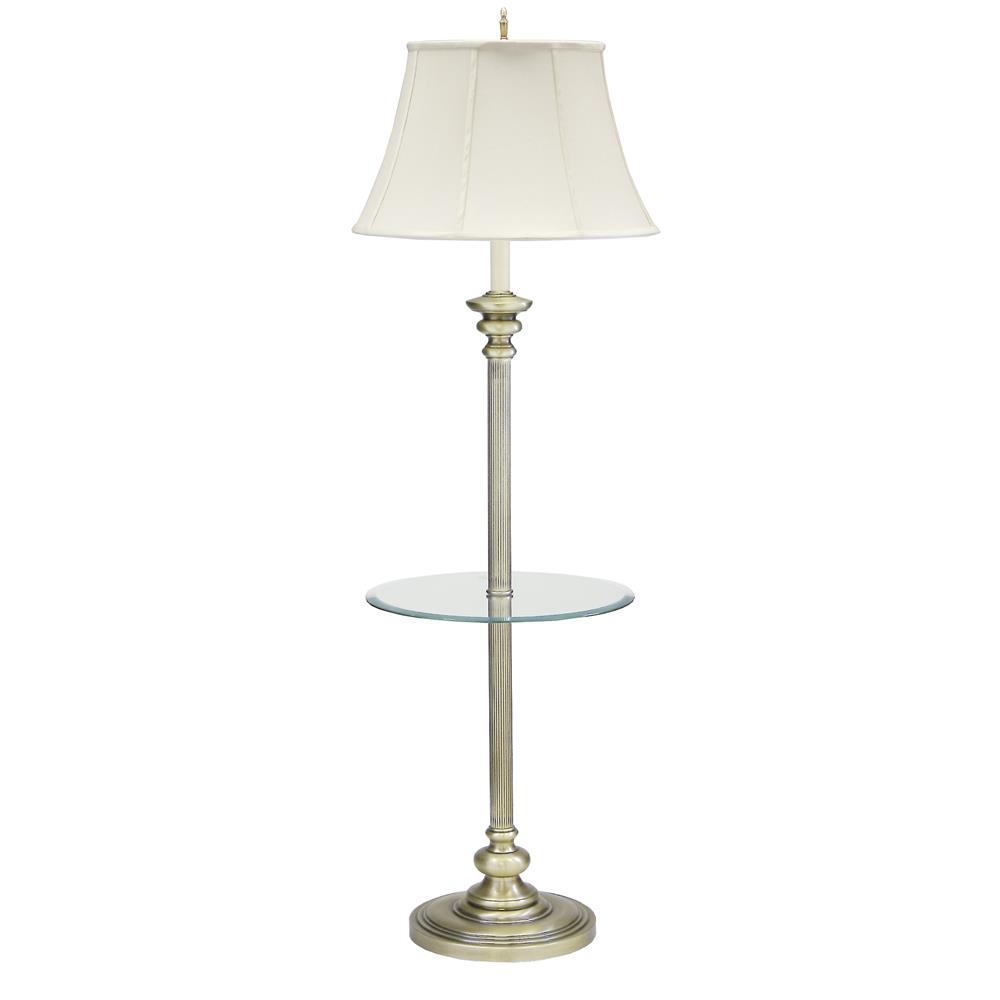 House of Troy N602-AB Newport Floor Lamp with Glass Table
