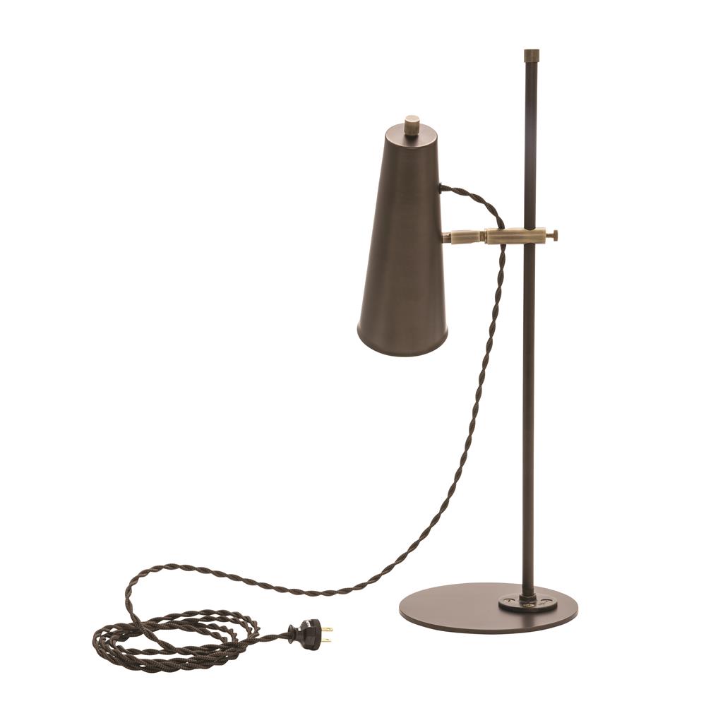 House of Troy NOR350-CHBAB Norton Adjustable LED Table Lamp in Chestnut Bronze with Antique Brass Accents