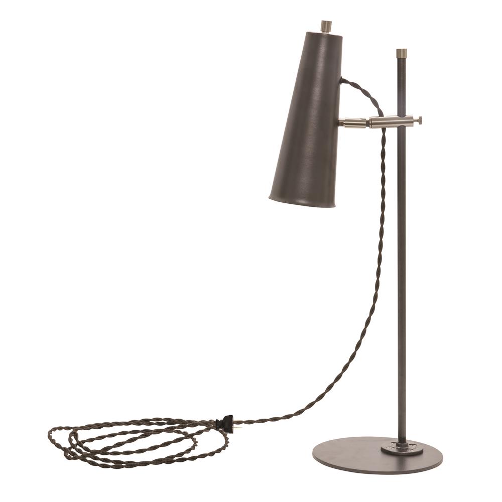 House of Troy NOR350-GTSN Norton Adjustable LED Table Lamp in Granite with Satin Nickel Accents