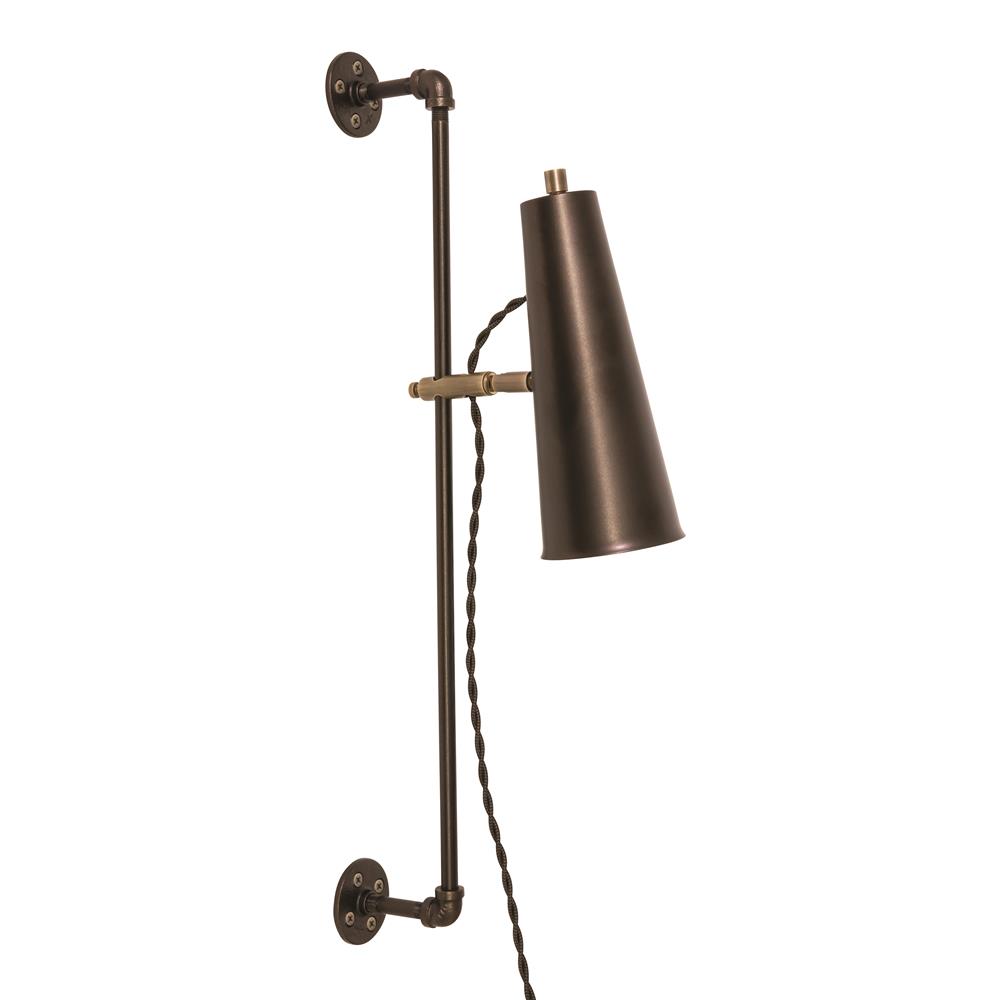 House of Troy NOR375-CHBAB Norton Adjustable LED Wall Lamp in Chestnut Bronze with Antique Brass Accents