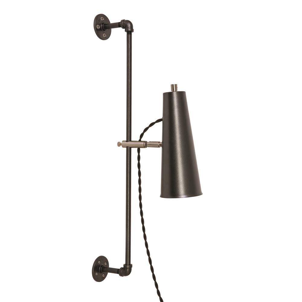 House of Troy NOR375-GTSN Norton Adjustable LED Wall Lamp in Granite with Satin Nickel Accents