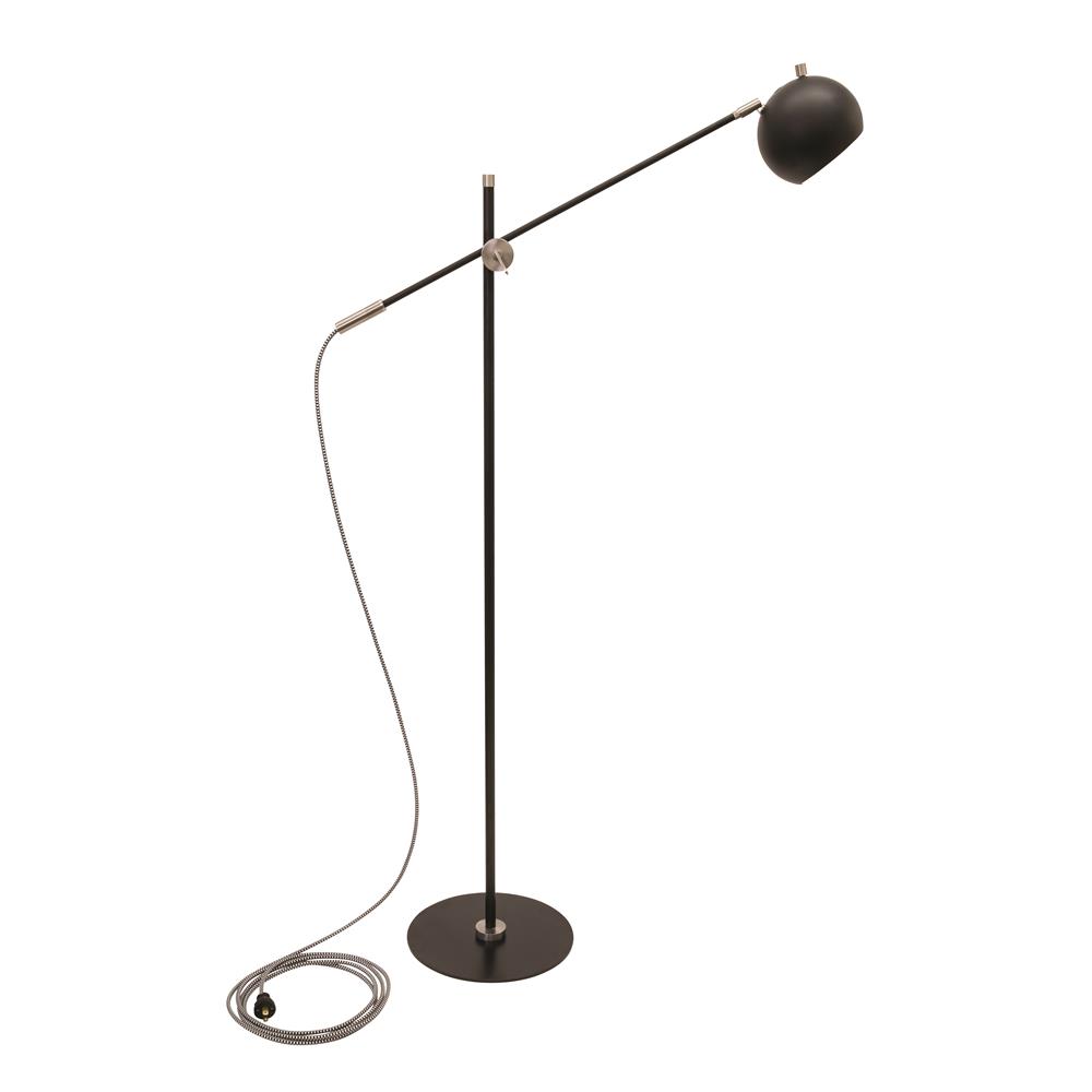 House of Troy OR700-BLKSN Orwell LED Counterbalance Floor Lamp in Black with Satin Nickel Accents