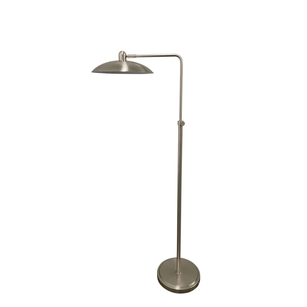 House of Troy RL200-SN Ridgeline Satin Nickel Adjustable Floor Lamp With Metal Dome Shaped Shade