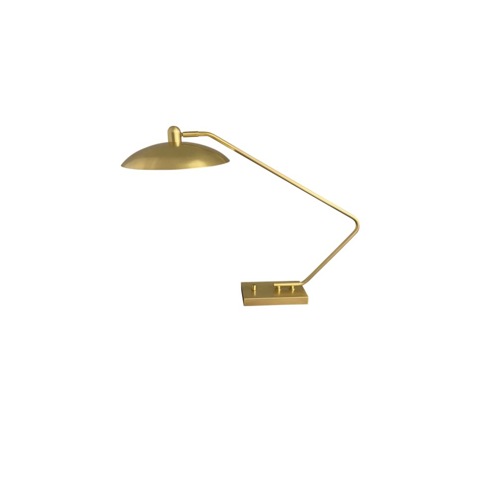 House of Troy RL225-NTB Ridgeline Natural Brass Task Table Lamp With Angled Arm And Metal Dome Shaped Shade