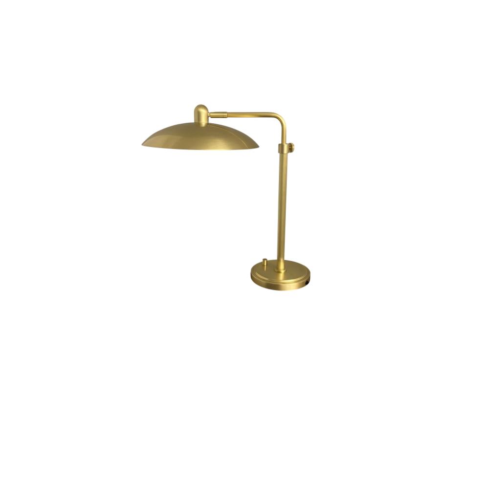House of Troy RL250-NTB Ridgeline Natural Brass Adjustable Table Lamp With Metal Dome Shaped Shade