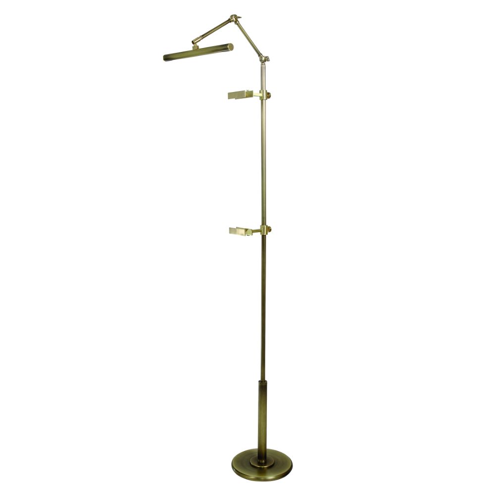 House of Troy RN300-AB/SB River North Easel Floor Lamp Antique Brass And Satin Brass Accents Led Slimline Shade