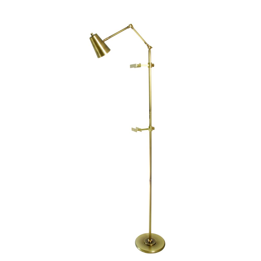 House of Troy RN301-AB/SB River North Easel Floor Lamp Antique Brass And Satin Brass Accents Spot Light Shade