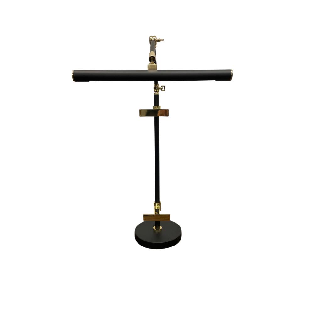 House of Troy RN350-BLKPB River North Easel Table Lamp Antique Brass And Polished Brass Accents Led Slimline Shade