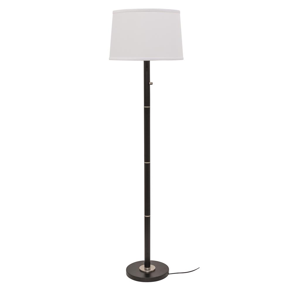 House of Troy RU703-BLK Rupert three way floor lamp in black with satin nickel accents