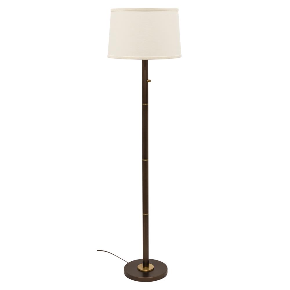 House of Troy RU703-CHB Rupert three way floor lamp in chestnut bronze with weathered brass accents