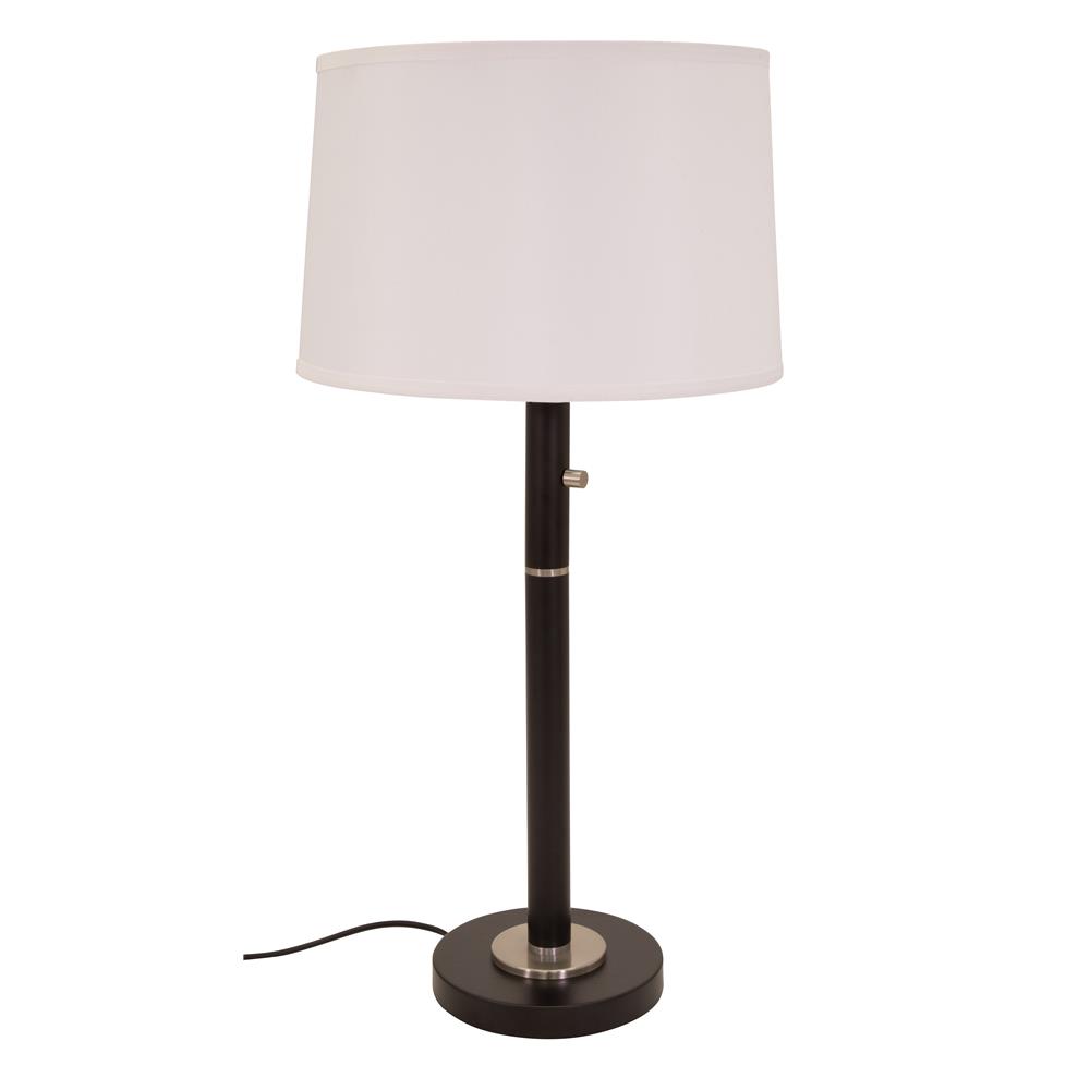 House of Troy RU750-BLK Rupert three way table lamp in granite with satin nickel accents and USB port
