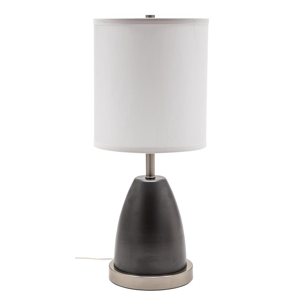 House of Troy RU751-GT Rupert table lamp in granite with satin nickel accents and USB port