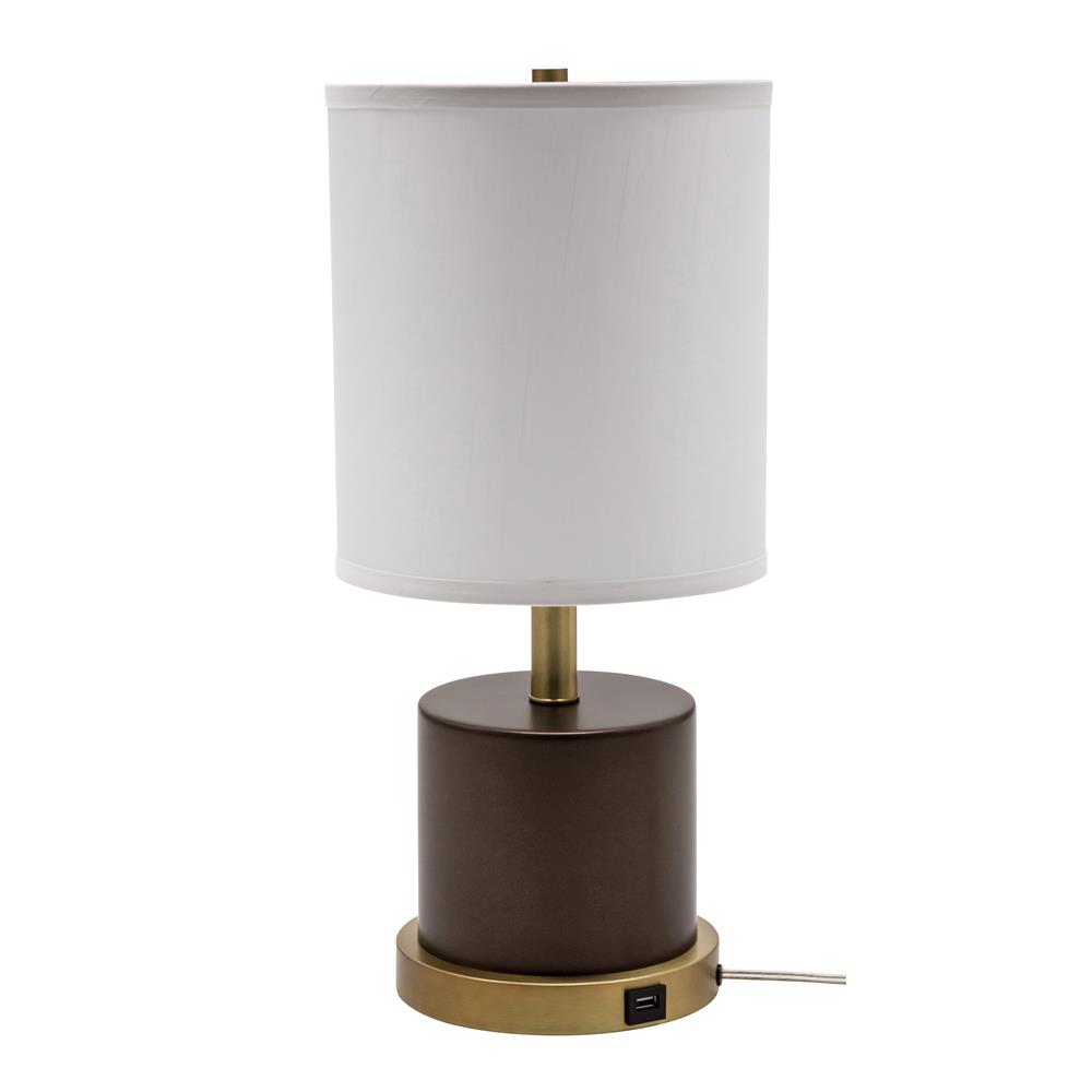 House of Troy RU752-CHB Rupert table lamp with weathered brass accents and USB port
