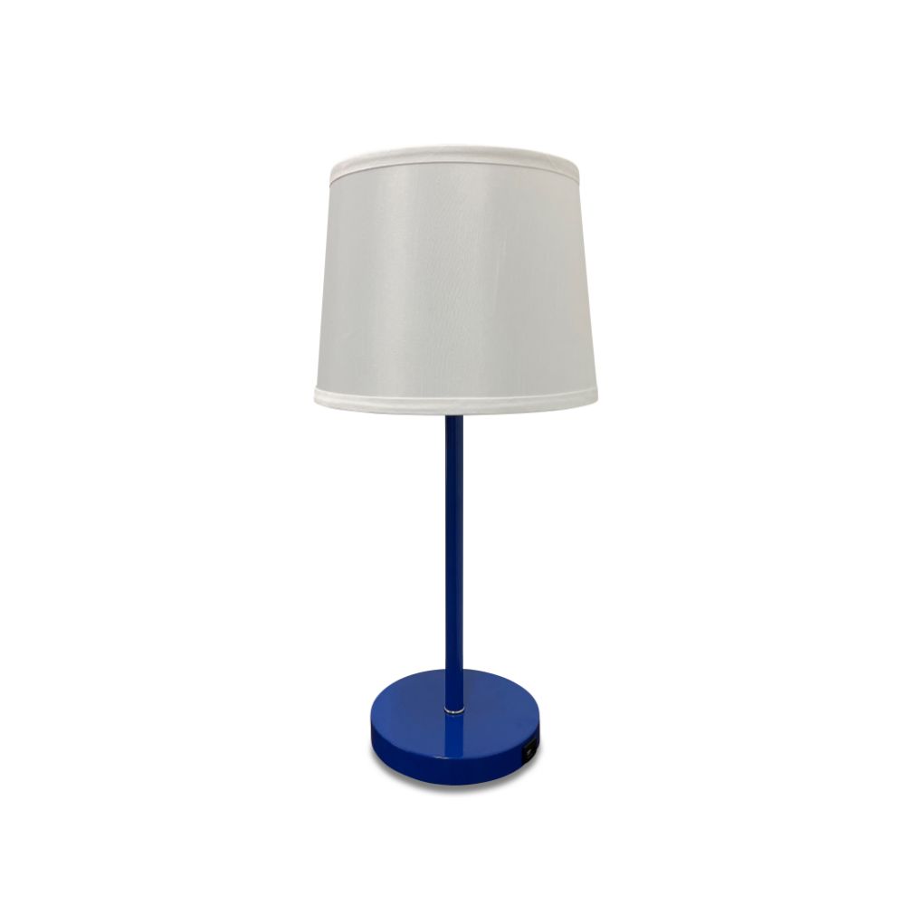 House of Troy S550-COSN Sawyer Cobalt/Satin Nickel Table Lamp with USB