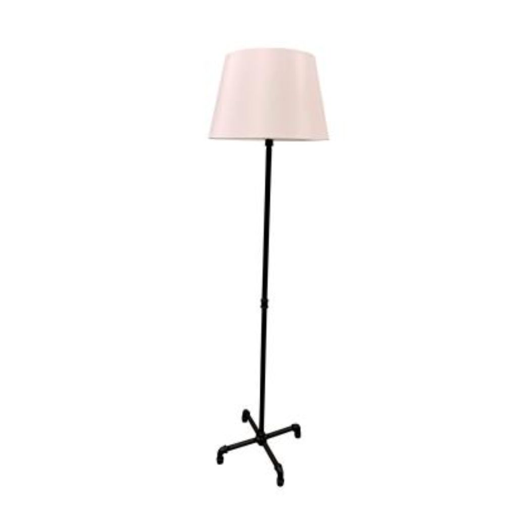 House of Troy ST600-BLK Studio Industrial Black Floor Lamp With Fabric Shade