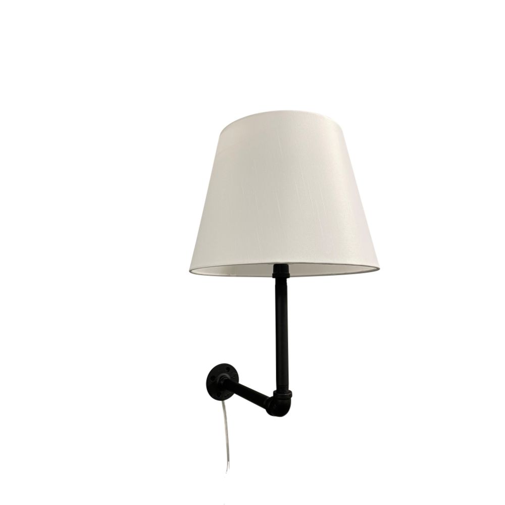 House of Troy ST675-BLK Studio Industrial Black Wall Lamp With Fabric Shade (pin Up Only)