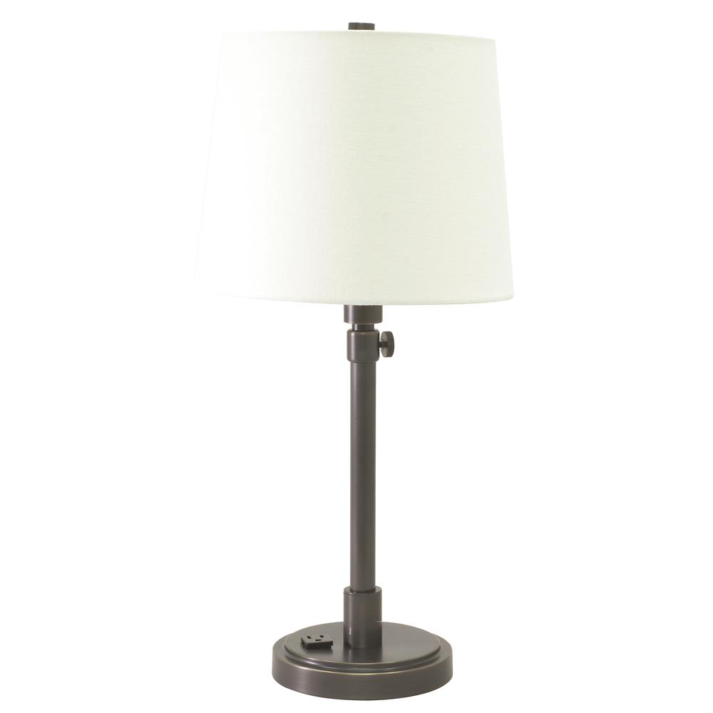 House of Troy TH751-OB Townhouse Adjustable Table Lamp with Convenience Outlet