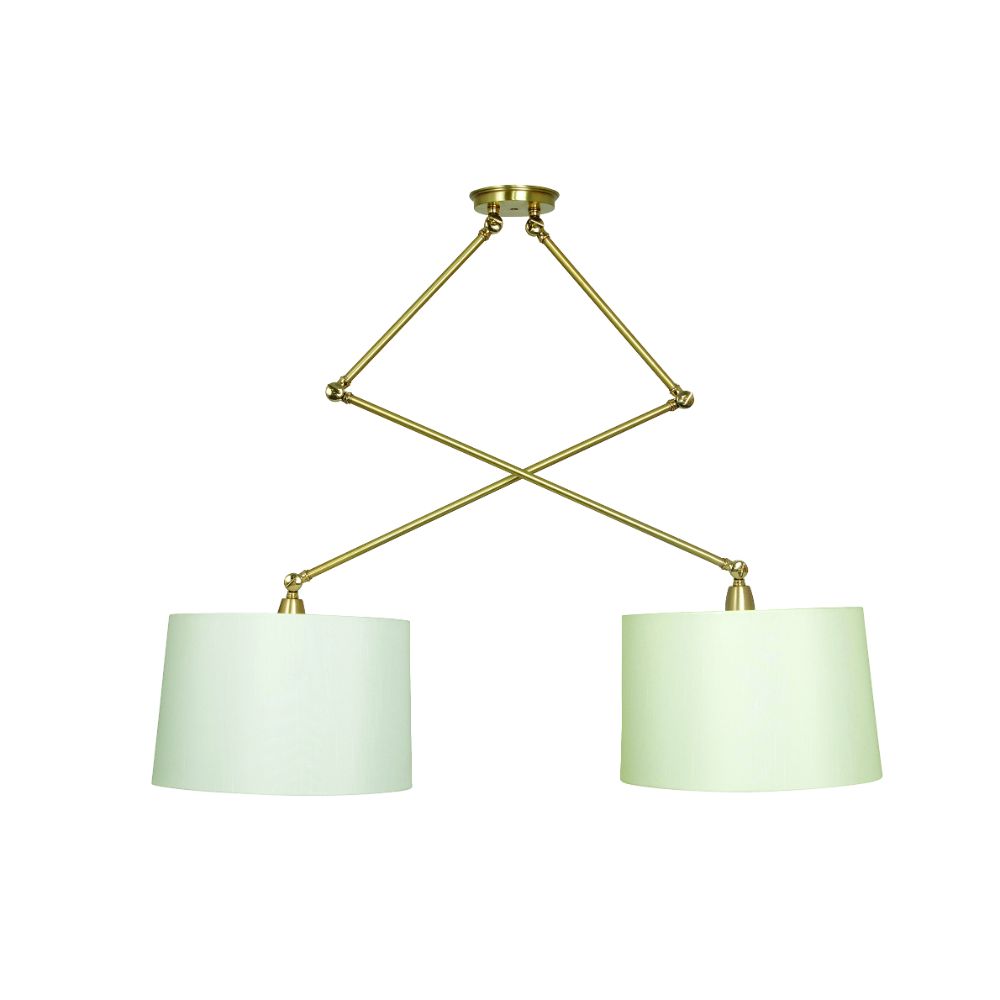 House of Troy UP502-SB/PB Uptown  Double Adjustable Pendant Satin Brass/polished Brass Accents