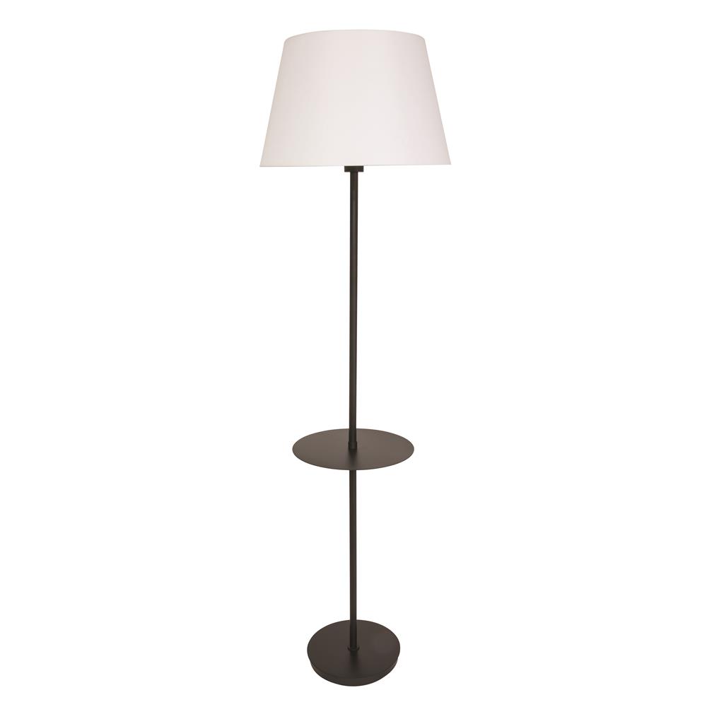 House of Troy VER502-BLK Vernon 3-bulb Floor Lamp with Table in Black
