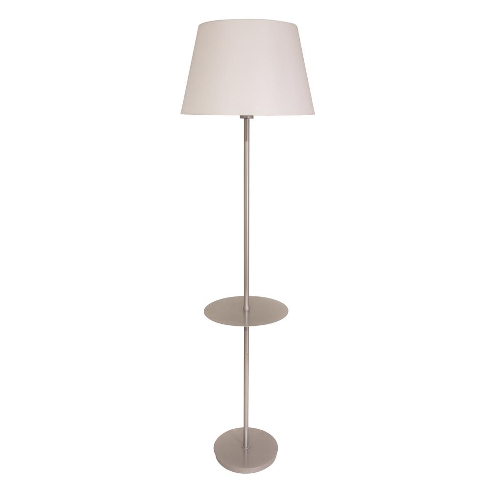 House of Troy VER502-PG Vernon 3-bulb Floor Lamp with Table in Platinum Gray