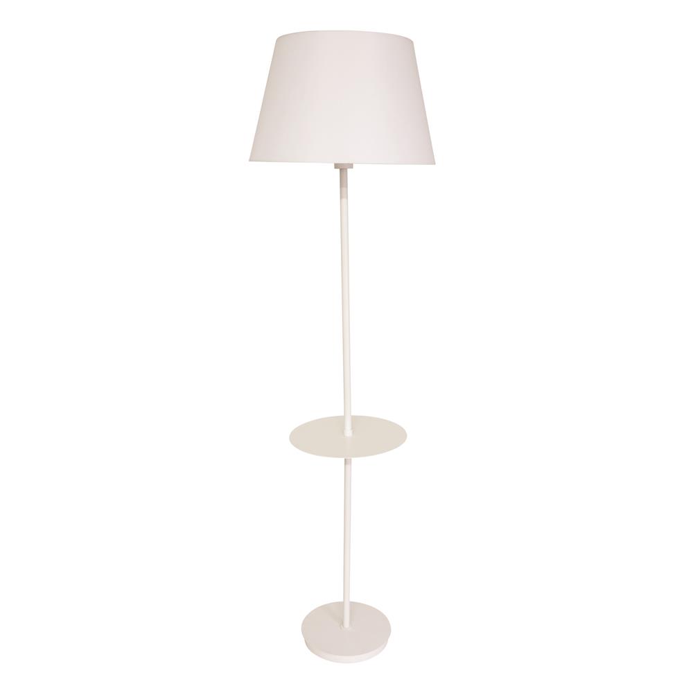 House of Troy VER502-WT Vernon 3-bulb Floor Lamp with Table in White