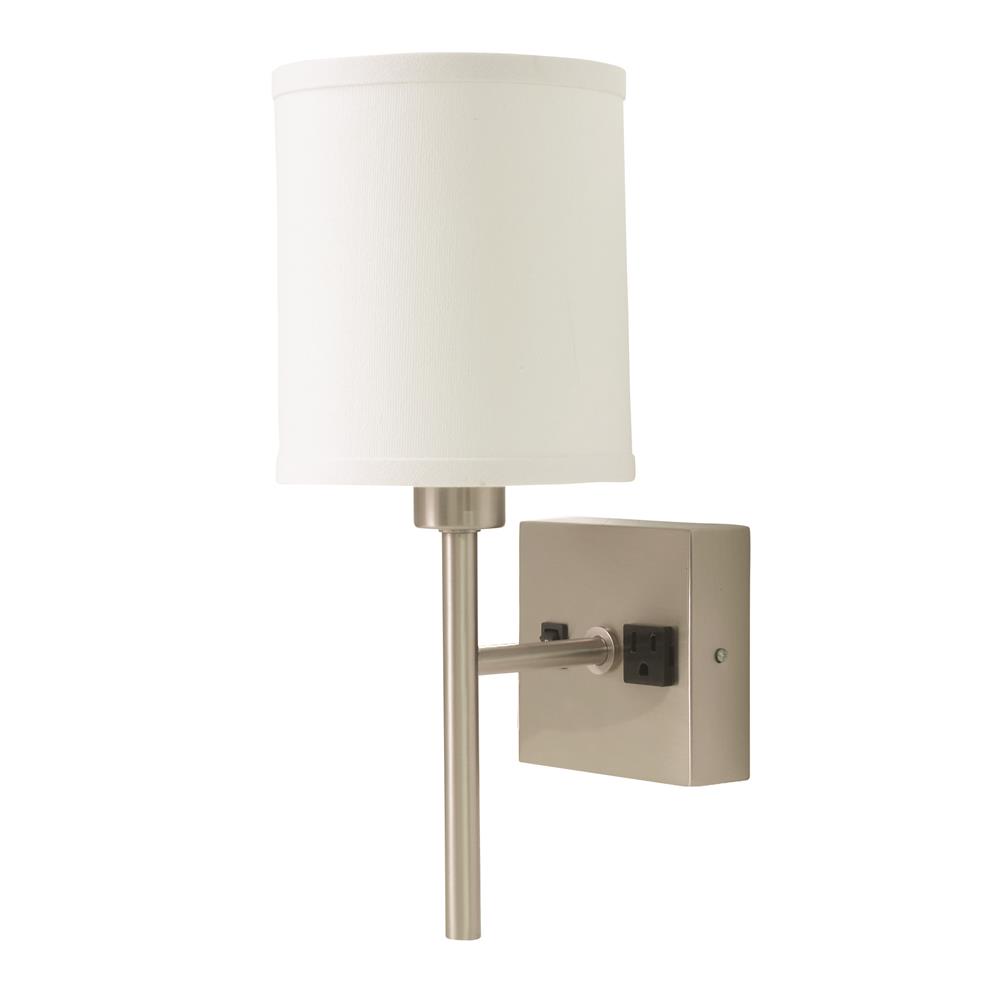 House of Troy WL625-SN Wall Lamp with Convenience Outlet