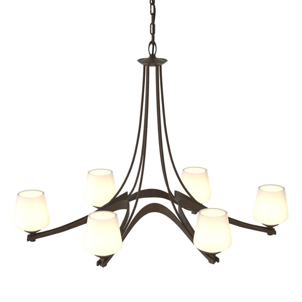 Hubbardton Forge 104106-1003 Oval Ribbon 6 Arm Chandelier in Bronze (05)