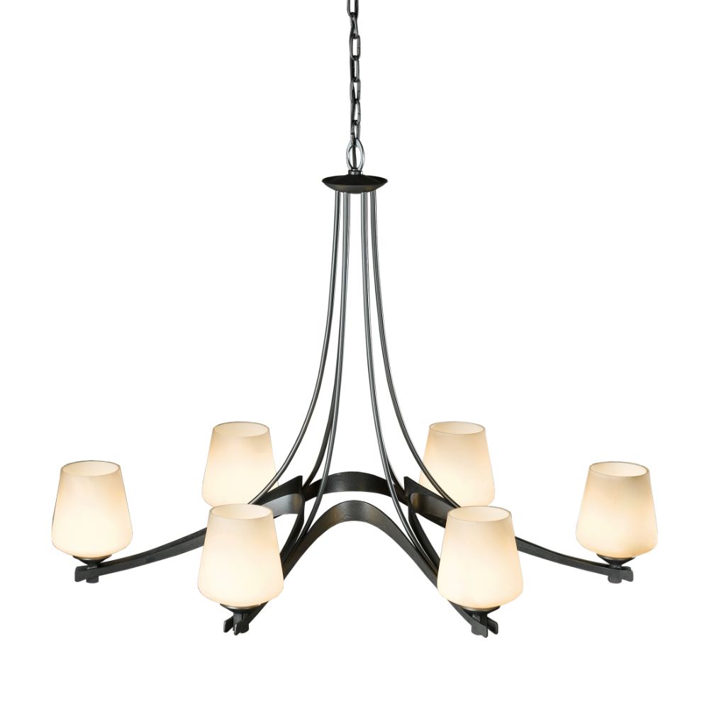 Hubbardton Forge 104106-1078 Oval Ribbon 6 Arm Chandelier in White