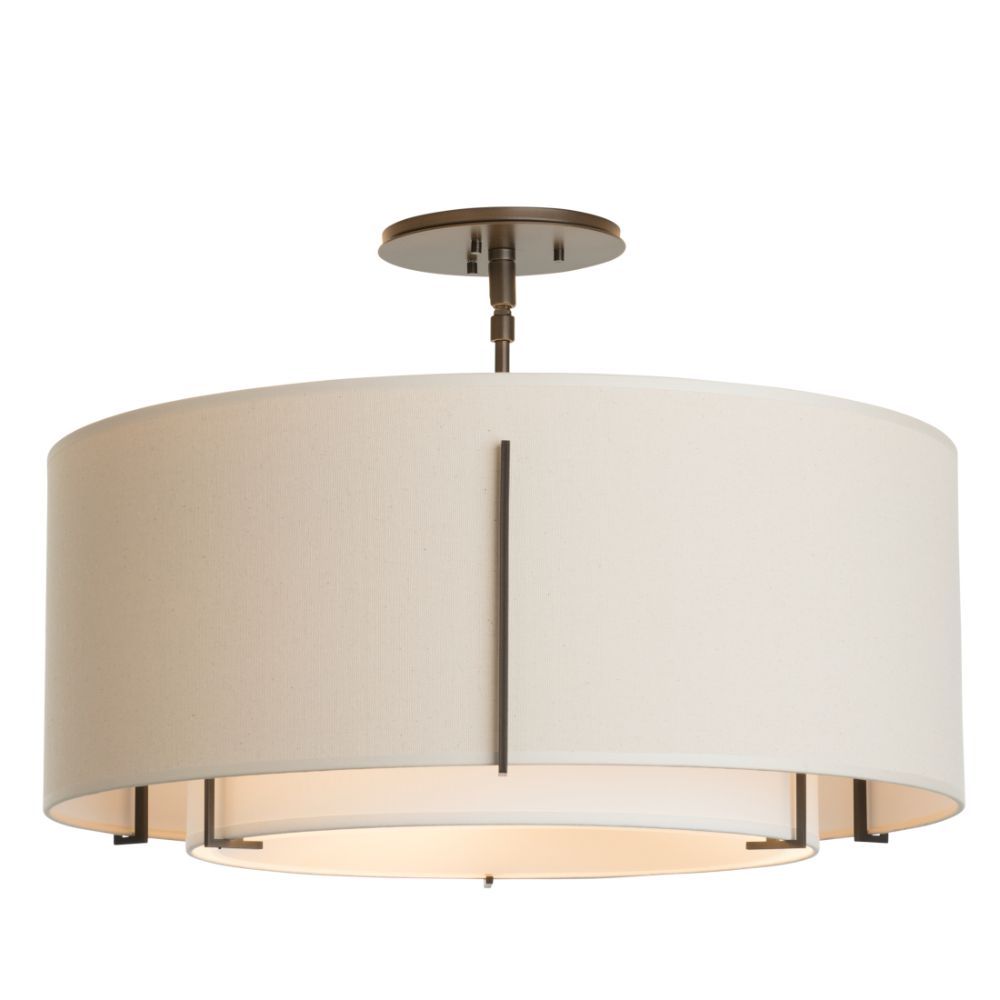 Hubbardton Forge 126503-2341 Exos Double Shade Semi-Flush in Sterling (85)