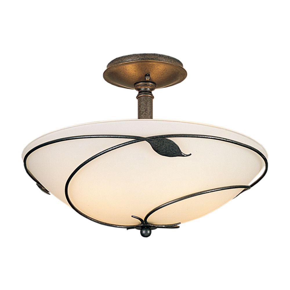 Hubbardton Forge 126732-1036 Forged Leaves Large Semi-Flush in White