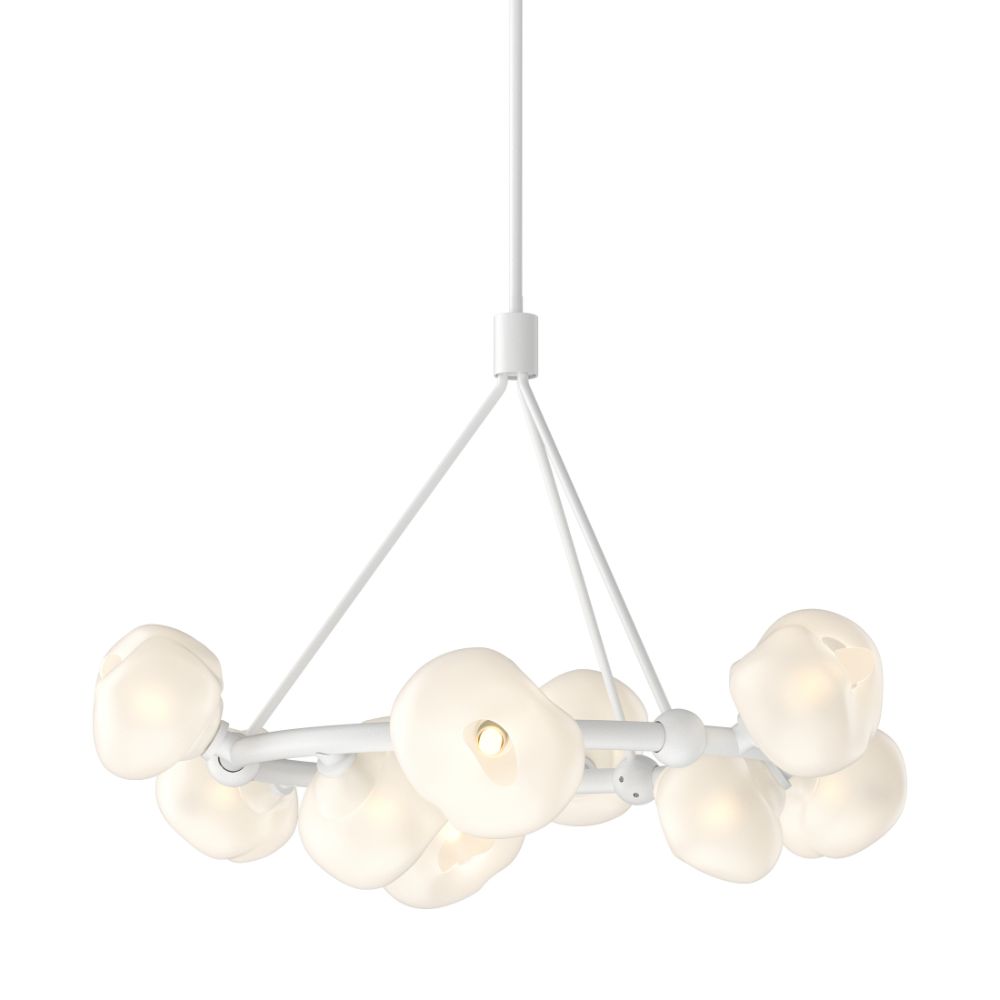 Hubbardton Forge 131069-1000 Ume 9-Light Ring Pendant - White Finish - Frosted Glass