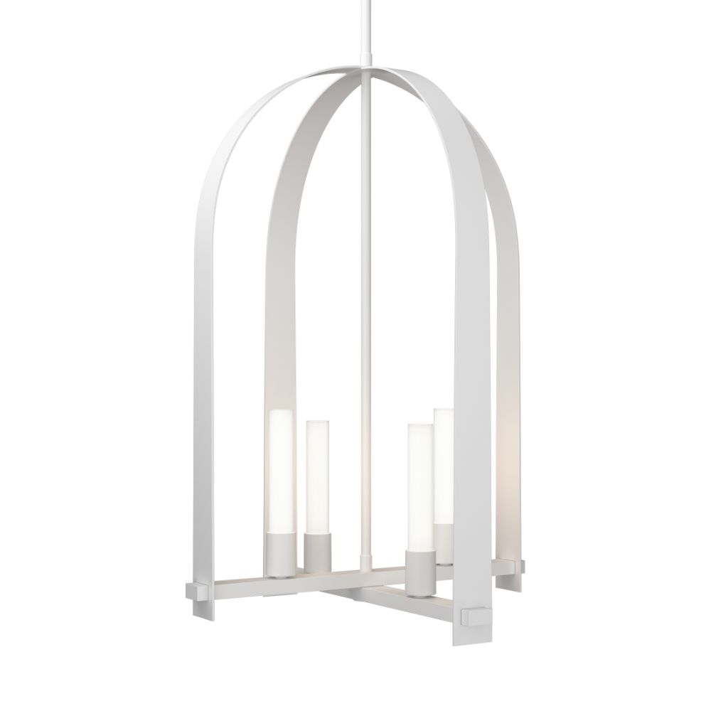 Hubbardton Forge 131070-1000 Triomphe 4-Light Pendant - White Finish - Frosted Glass