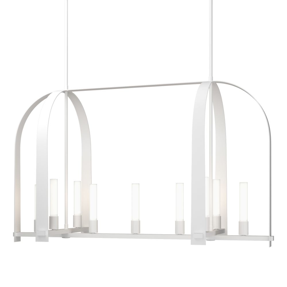 Hubbardton Forge 131075-1000 Triomphe 9-Light Linear Pendant - White Finish - Frosted Glass