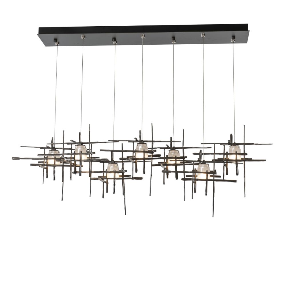 Hubbardton Forge 131096-1000 Tura 7-Light Frosted Glass Rectangular Pendant in Bronze (05)