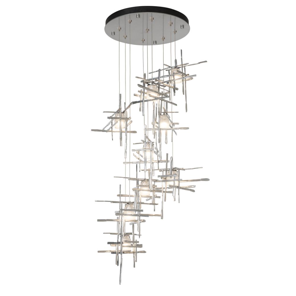 Hubbardton Forge 131109-1000 Tura 9-Light Frosted Glass Round Pendant in Bronze (05)