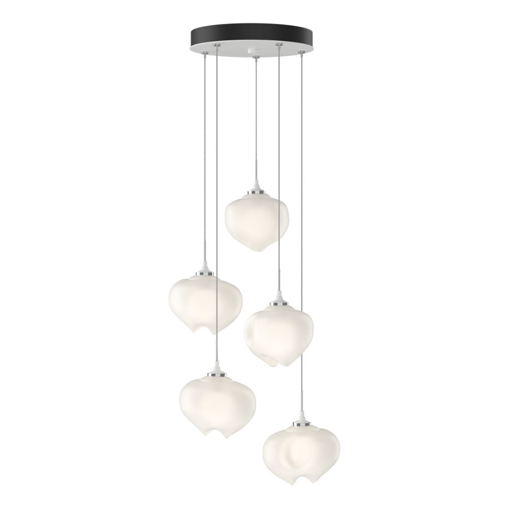 Hubbardton Forge 131123-1000 Ume 5-Light Pendant - White Finish - Frosted Glass - Standard Overall Height