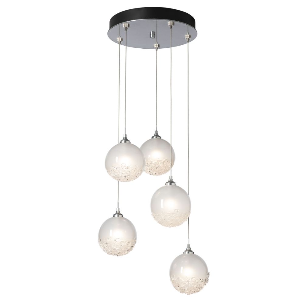 Hubbardton Forge 131131-1000 Fritz Globe 5-Light Pendant - White Finish - Frosted Glass - Standard Overall Height