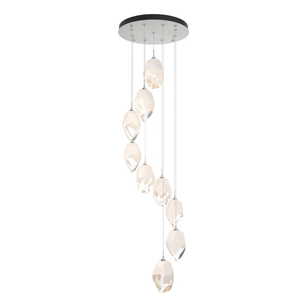Hubbardton Forge 131141-1000 Chrysalis 9-Light Large Crystal Pendant - White Finish - White Crystal - Standard Overall Height