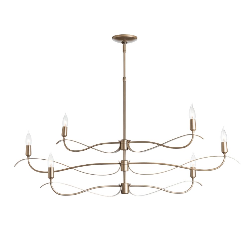 Hubbardton Forge 136350-1036 Willow 6-Light Small Chandelier - Bronze Finish