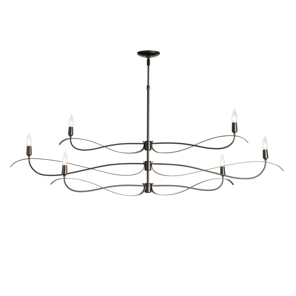 Hubbardton Forge 136352-1036 Willow 6-Light Large Chandelier - Bronze Finish