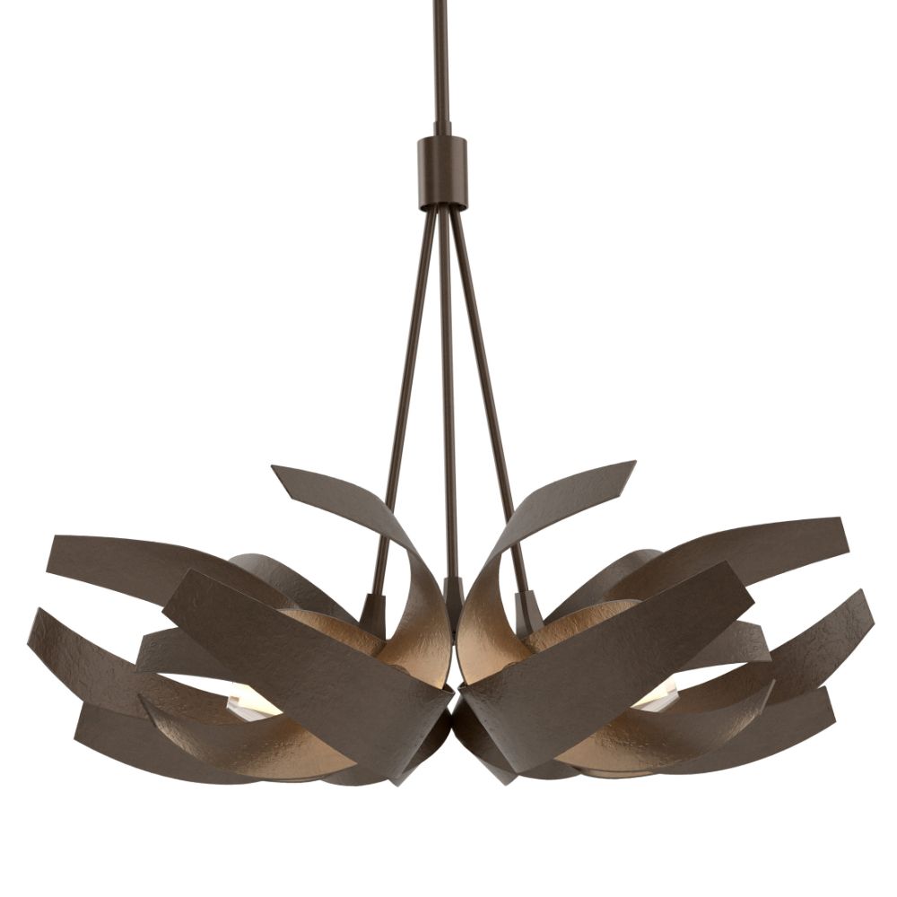 Hubbardton Forge 136501-1078 Corona Pendant - Bronze Finish - Clear Glass with Frosted Diffuser