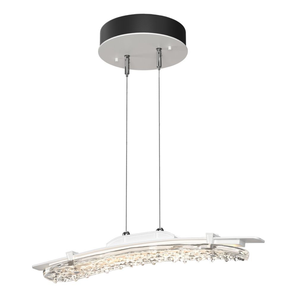 Hubbardton Forge 137585-1000 Glissade LED Pendant - White Finish - Clear Glass - Standard Overall Height