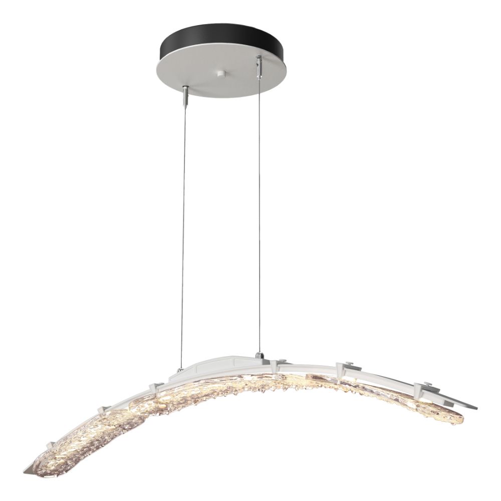 Hubbardton Forge 137586-1000 Glissade Large LED Pendant - White Finish - Clear Glass - Standard Overall Height
