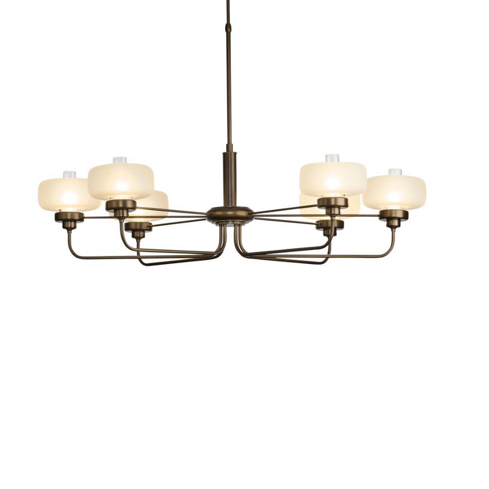 Hubbardton Forge 137840-1108 Nola Pendant - Bronze Finish - Clear Glass with Frosted Diffuser