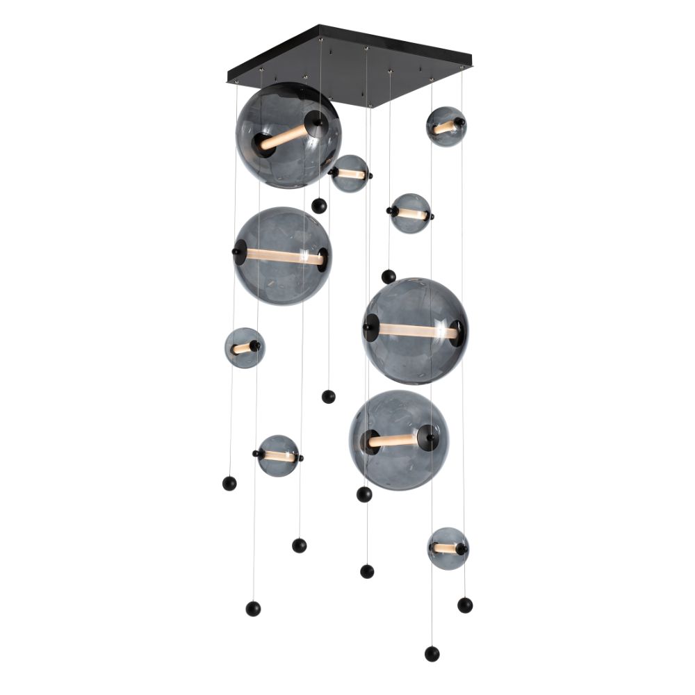 Hubbardton Forge 139051-1018 Abacus 10-Light Square LED Pendant in Sterling (85)