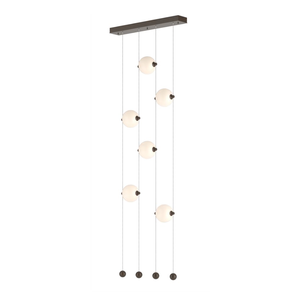 Hubbardton Forge 139055-1002 Abacus 6-Light Ceiling-to-Floor LED Pendant in Bronze (05)