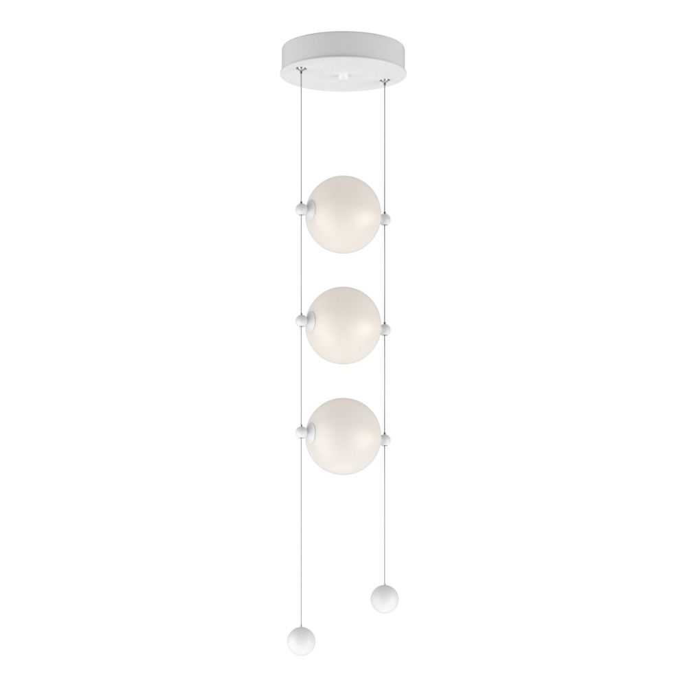 Hubbardton Forge 139059-1000 Abacus 3-Light LED Pendant - White Finish - Opal Glass - Standard Overall Height